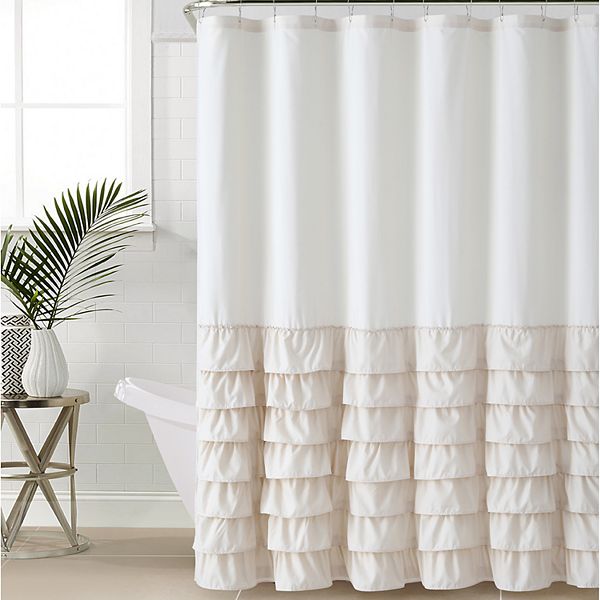 VCNY Melanie Ruffle Shower Curtain