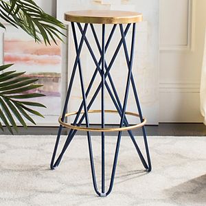 Safavieh Lorna Gold Finish Bar Stool