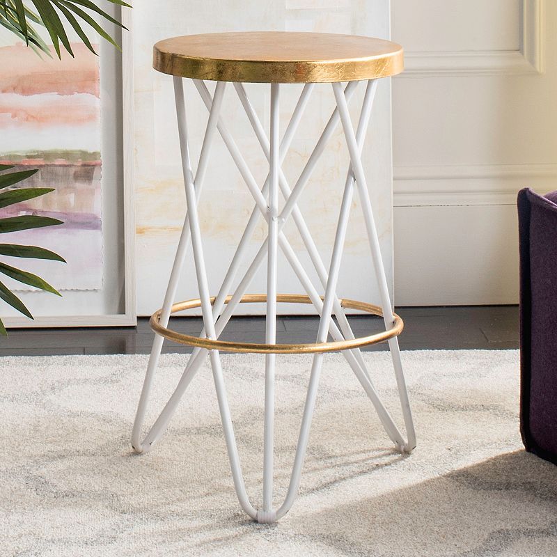 Safavieh Lorna Gold Leaf Iron Barstool