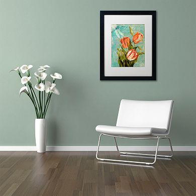 Trademark Fine Art Tulips Ablaze III Black Framed Wall Art