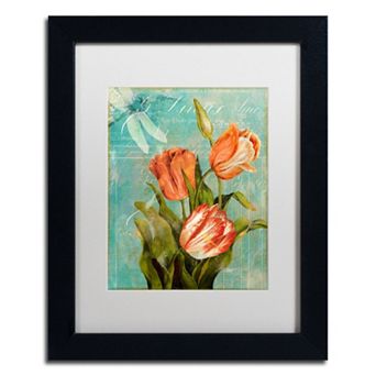 Trademark Fine Art Tulips Ablaze III Black Framed Wall Art