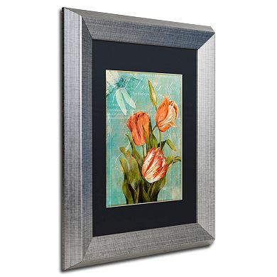Trademark Fine Art Tulips Ablaze III Silver Finish Framed Wall Art