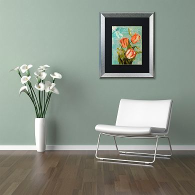 Trademark Fine Art Tulips Ablaze III Silver Finish Framed Wall Art