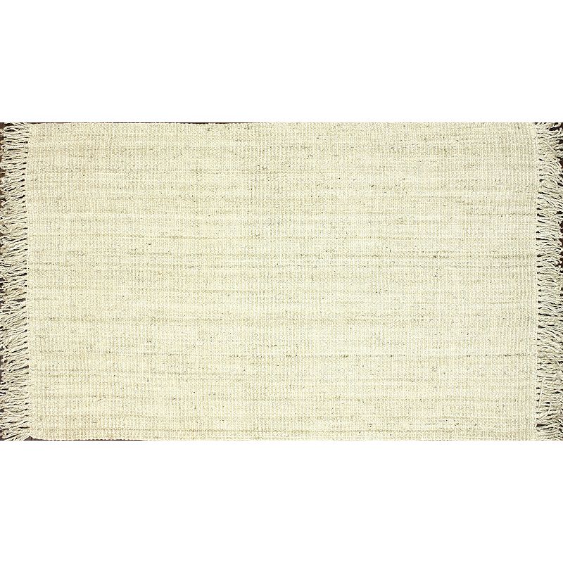 nuLOOM Natura Chunky Loop Solid Jute Rug, Beig/Green, 7.5X9.5 Ft