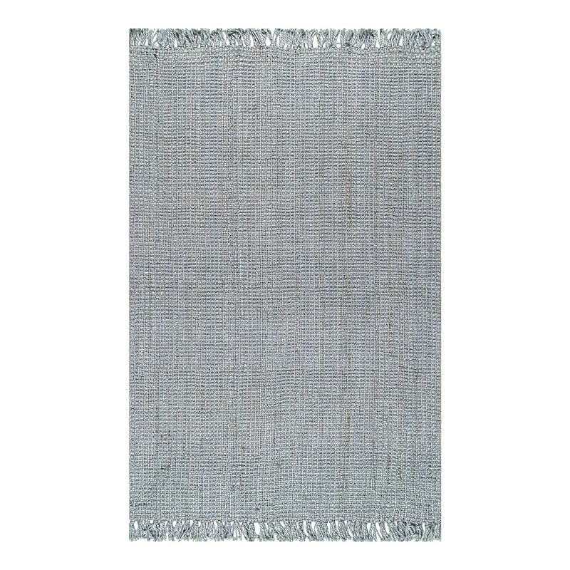 nuLOOM Natura Chunky Loop Solid Jute Rug, Grey, 8.5X11.5Ft