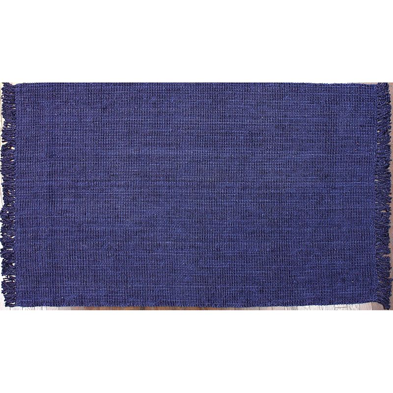 nuLOOM Natura Chunky Loop Solid Jute Rug, Blue, 6X9 Ft