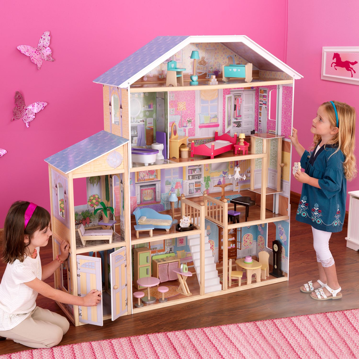 kidkraft majestic mansion dollhouse with 34 accessories