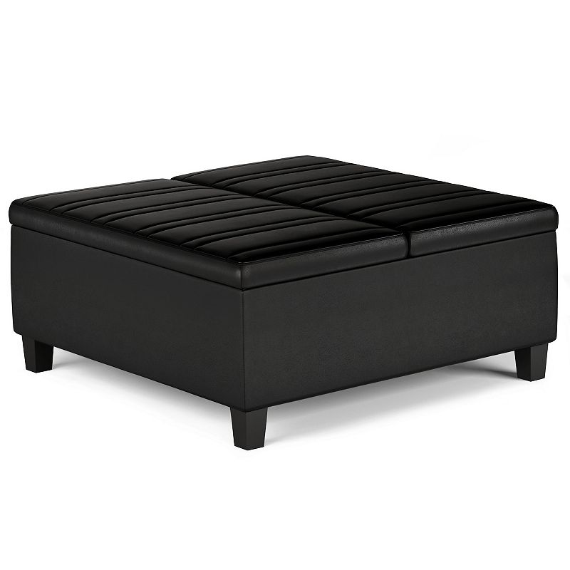 Simpli Home Ellis Storage Ottoman, Distressed Black