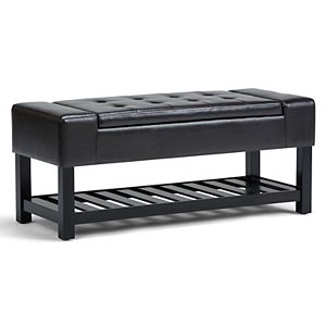 Simpli Home Finley Storage Ottoman Bench