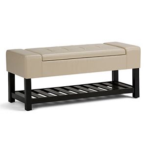 Simpli Home Finley Storage Ottoman Bench