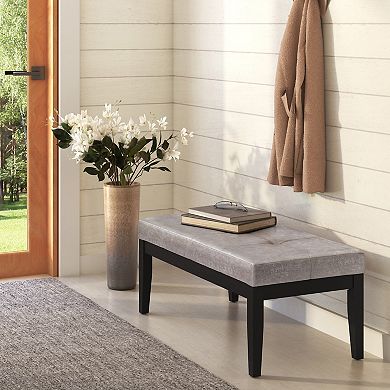 Simpli Home Lacey Tufted Ottoman Bench