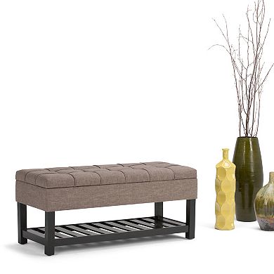 Simpli Home Saxon Storage Ottoman Bench