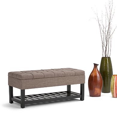 Simpli Home Saxon Storage Ottoman Bench