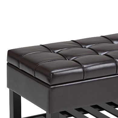 Simpli Home Saxon Storage Ottoman Bench