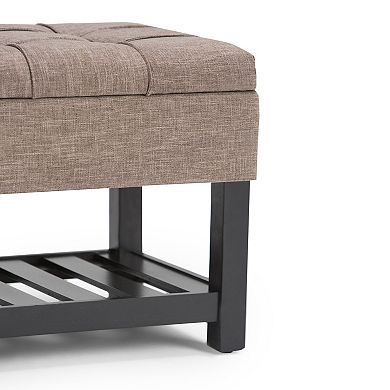Simpli Home Saxon Storage Ottoman Bench