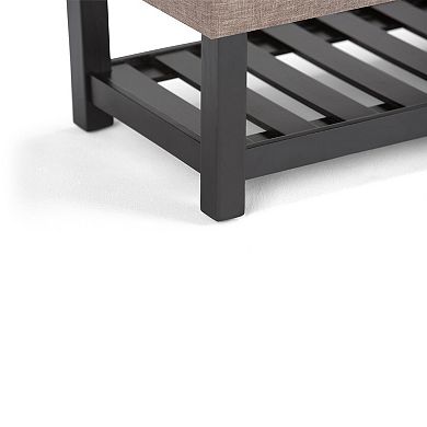 Simpli Home Saxon Storage Ottoman Bench