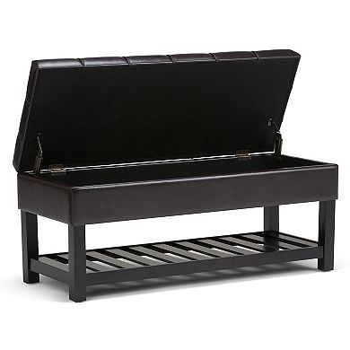 Simpli Home Saxon Storage Ottoman Bench