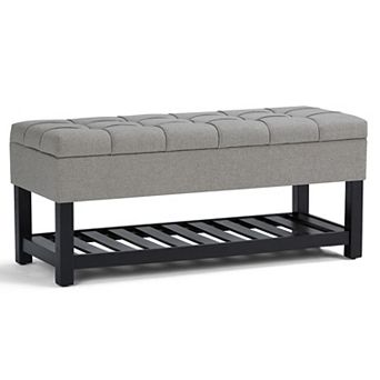 Simpli Home Saxon Storage Ottoman Bench