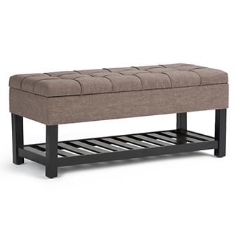 Simpli Home Saxon Storage Ottoman Bench