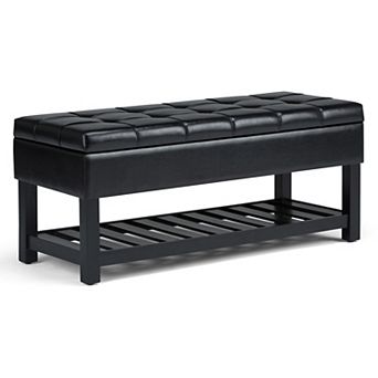 Simpli Home Saxon Storage Ottoman Bench