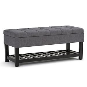 Simpli Home Saxon Storage Ottoman Bench