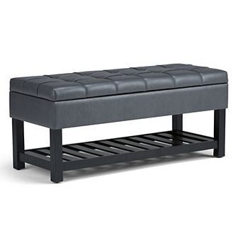 Simpli Home Saxon Storage Ottoman Bench