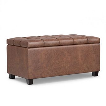Simpli Home Sienna Storage Ottoman Bench