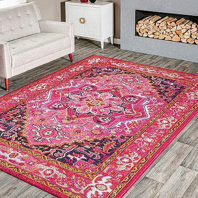 nuLOOM Casablanca Mackenzie Vintage Framed Floral Rug