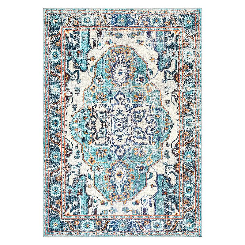 nuLOOM Casablanca Corbett Vintage Framed Floral Rug, Blue, 5X7.5 Ft - 52824458 - Home Decor Grab your guests attention with this nuLOOM Casabl sku 52824458