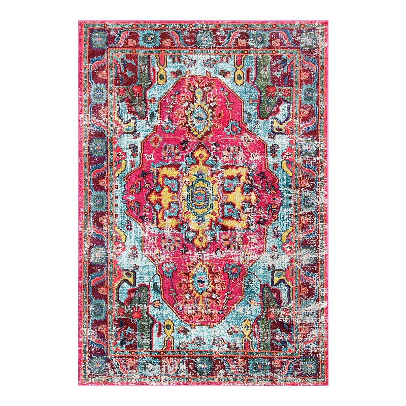 nuLOOM Casablanca Corbett Vintage Framed Floral Rug, Multi, 2.5X12 Ft