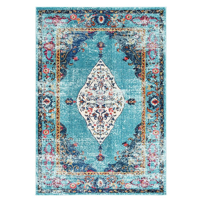 nuLOOM Vintage Medallion Veronica Rug, Turquoise/Blue, 8X11 Ft