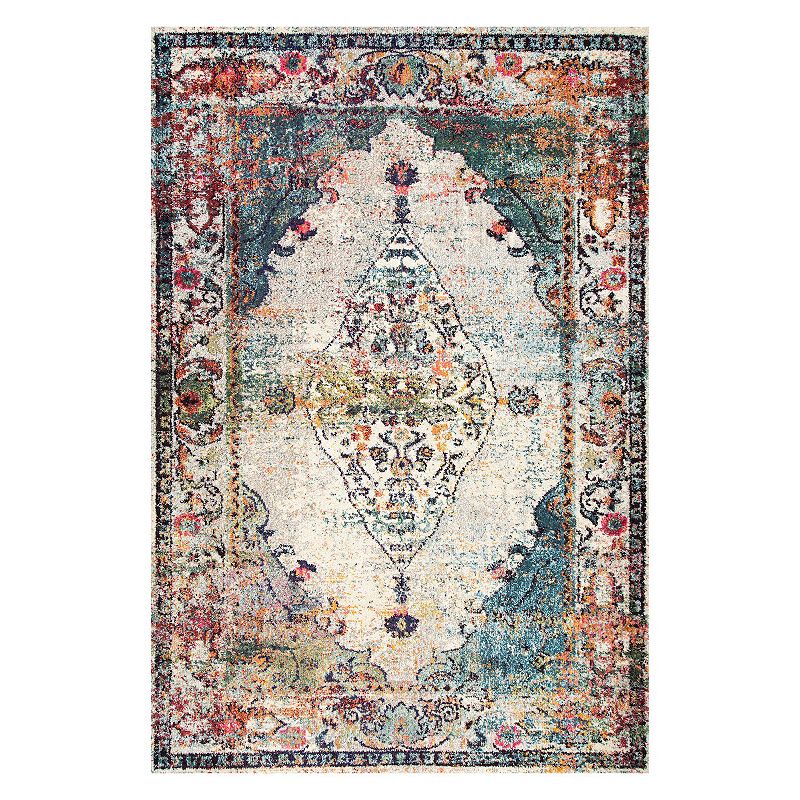 nuLOOM Vintage Medallion Veronica Rug, Blue, 7X9 Ft