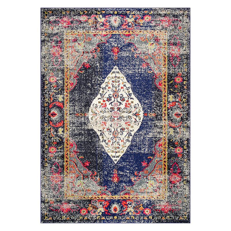 nuLOOM Vintage Medallion Veronica Rug, Blue, 5X7.5 Ft