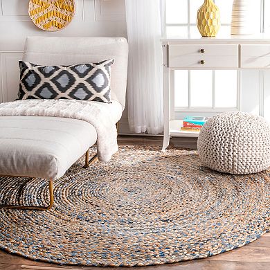 nuLOOM Dune Road Eliz Striped Braided Jute Blend Rug