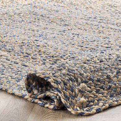 nuLOOM Dune Road Eliz Striped Braided Jute Blend Rug