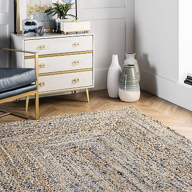 nuLOOM Dune Road Eliz Striped Braided Jute Blend Rug