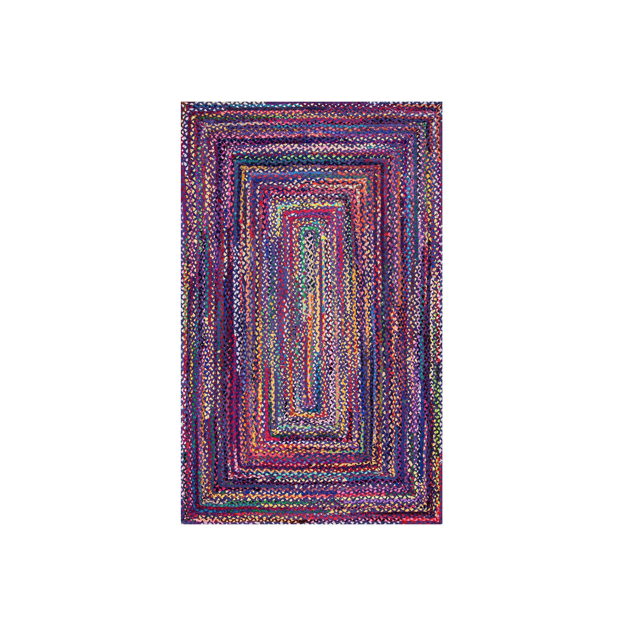 nuLOOM Nomad Tammara Striped Braided Rug, Blue