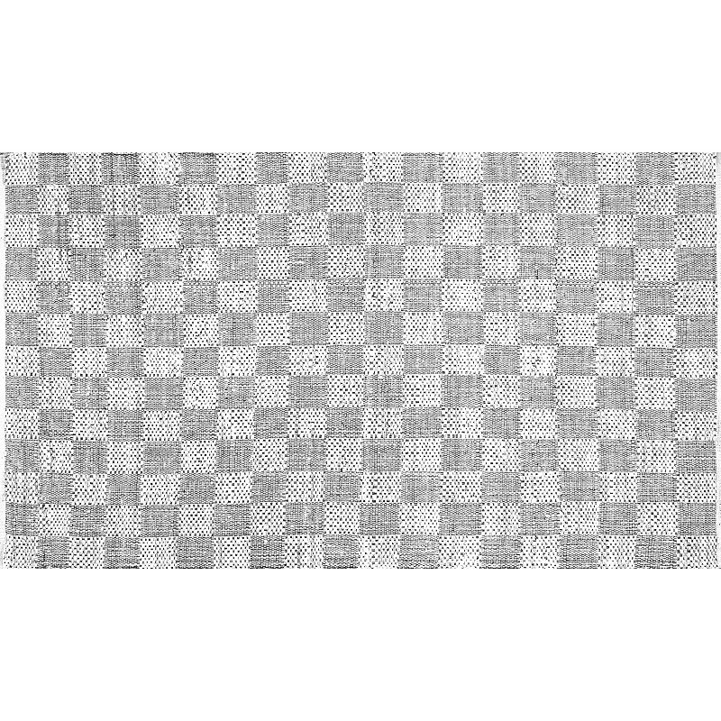 nuLOOM Nomad Zofia Checkerboard Geometric Braided Rug, Natural, 5X8 Ft