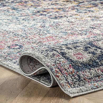 nuLOOM Bodrum Raylene Vintage Persian Framed Floral Rug