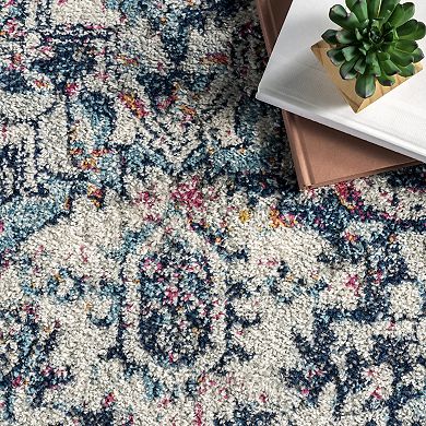 nuLOOM Bodrum Raylene Vintage Persian Framed Floral Rug