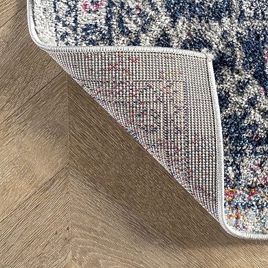 nuLOOM Bodrum Raylene Vintage Persian Framed Floral Rug