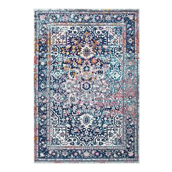 nuLOOM Bodrum Raylene Vintage Persian Framed Floral Rug