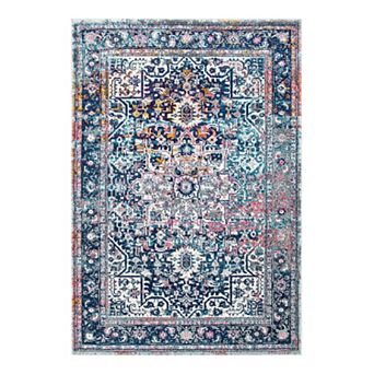 nuLOOM Bodrum Raylene Vintage Persian Framed Floral Rug