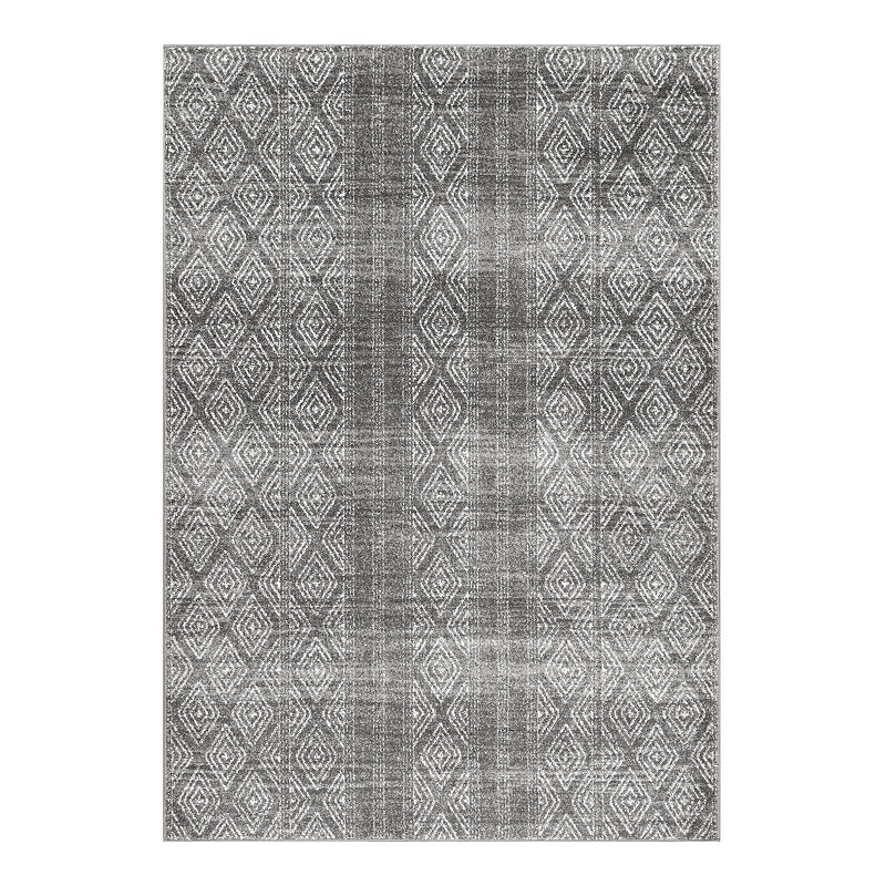 nuLOOM Bodrum Sarina Diamonds Geometric Rug, Grey, 9X12 Ft