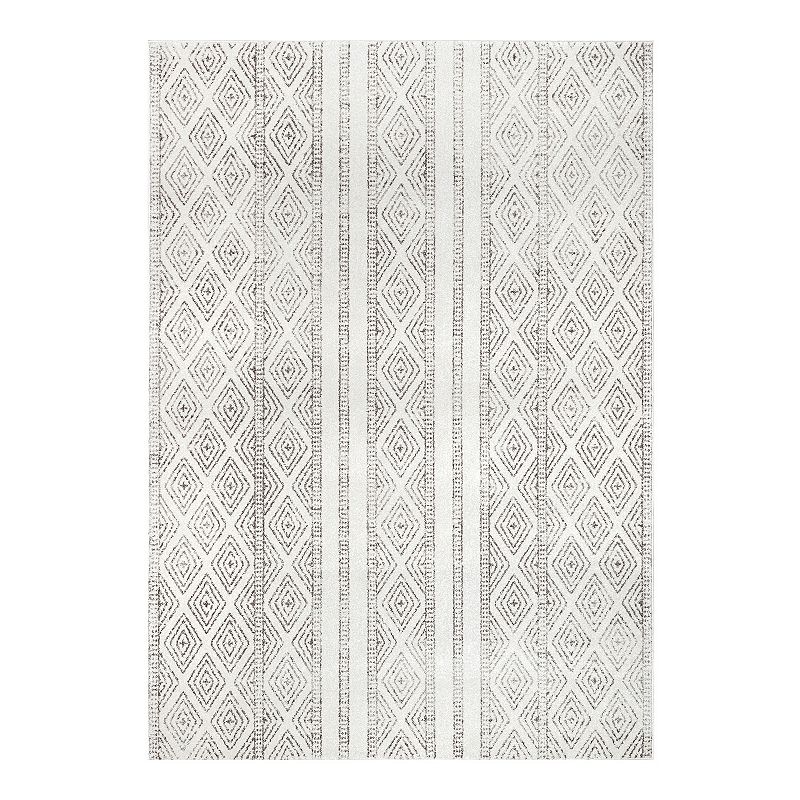 nuLOOM Bodrum Sarina Diamonds Geometric Rug, Grey, 9X12 Ft