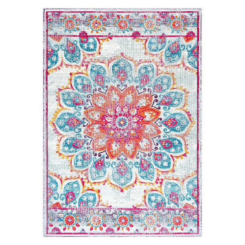 nuLOOM Bodrum Kiyoko Vintage Floral Rug, Pink, 9X12 Ft