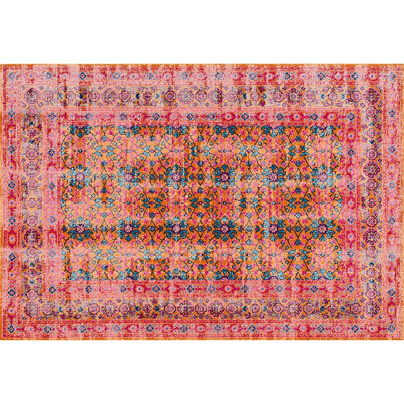 39424643 nuLOOM Stone Washed Mirella Vintage Framed Floral  sku 39424643
