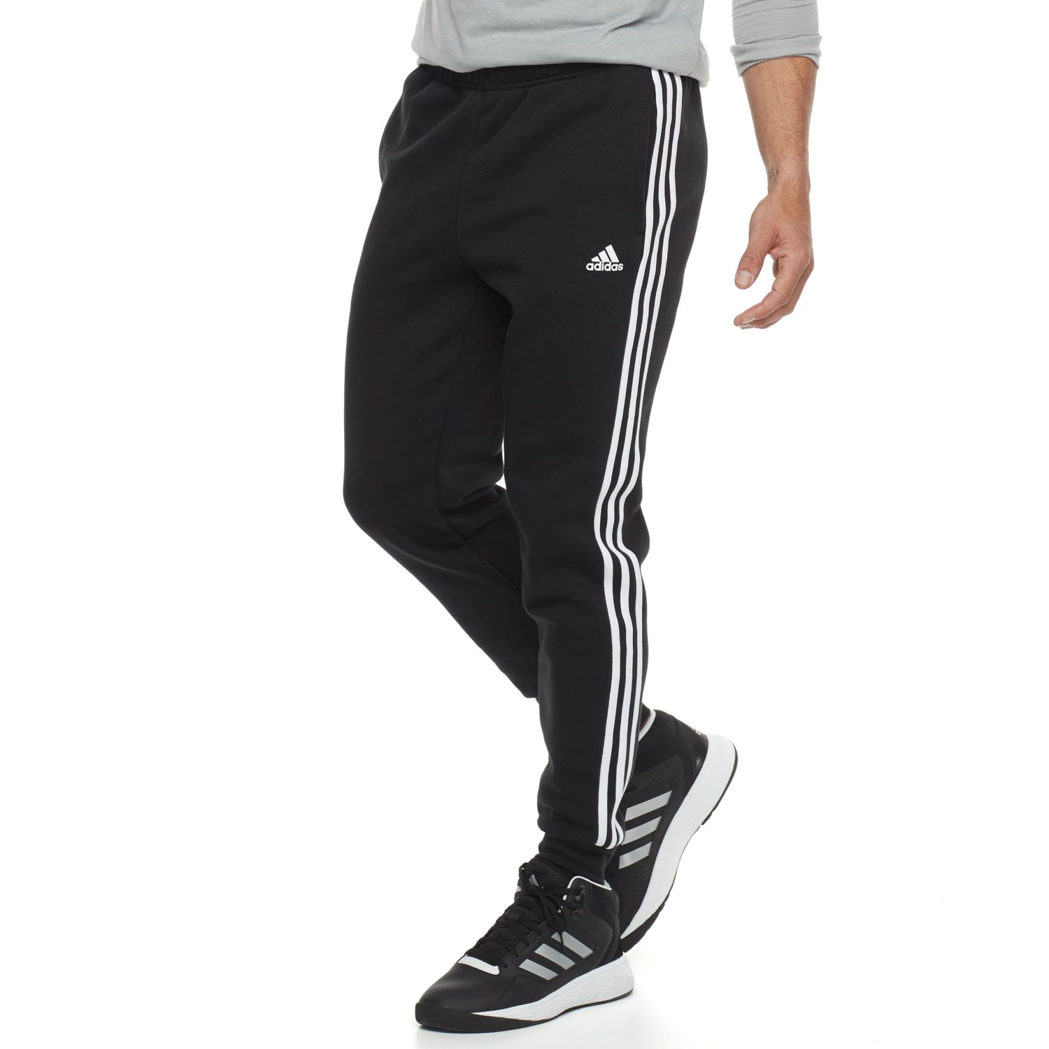 men's adidas cotton striped jogger pants