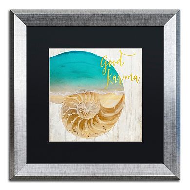 Trademark Fine Art Sea In My Hand Silver Finish Framed Wall Art