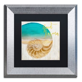 Trademark Fine Art Sea In My Hand Silver Finish Framed Wall Art